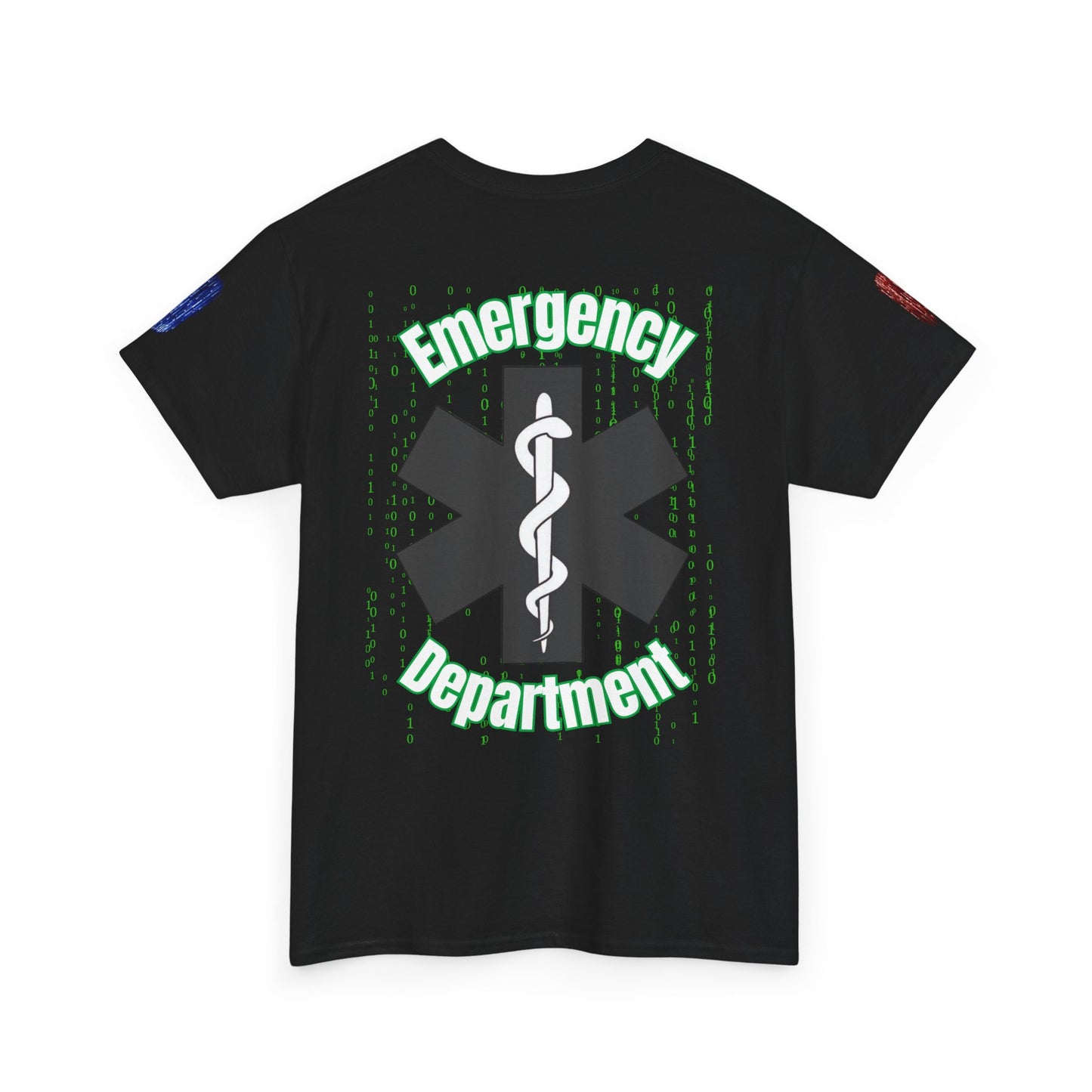 Emergency department Matrix Code T shirt gift for healthcare worker emergency department glitch star of life t-shirt