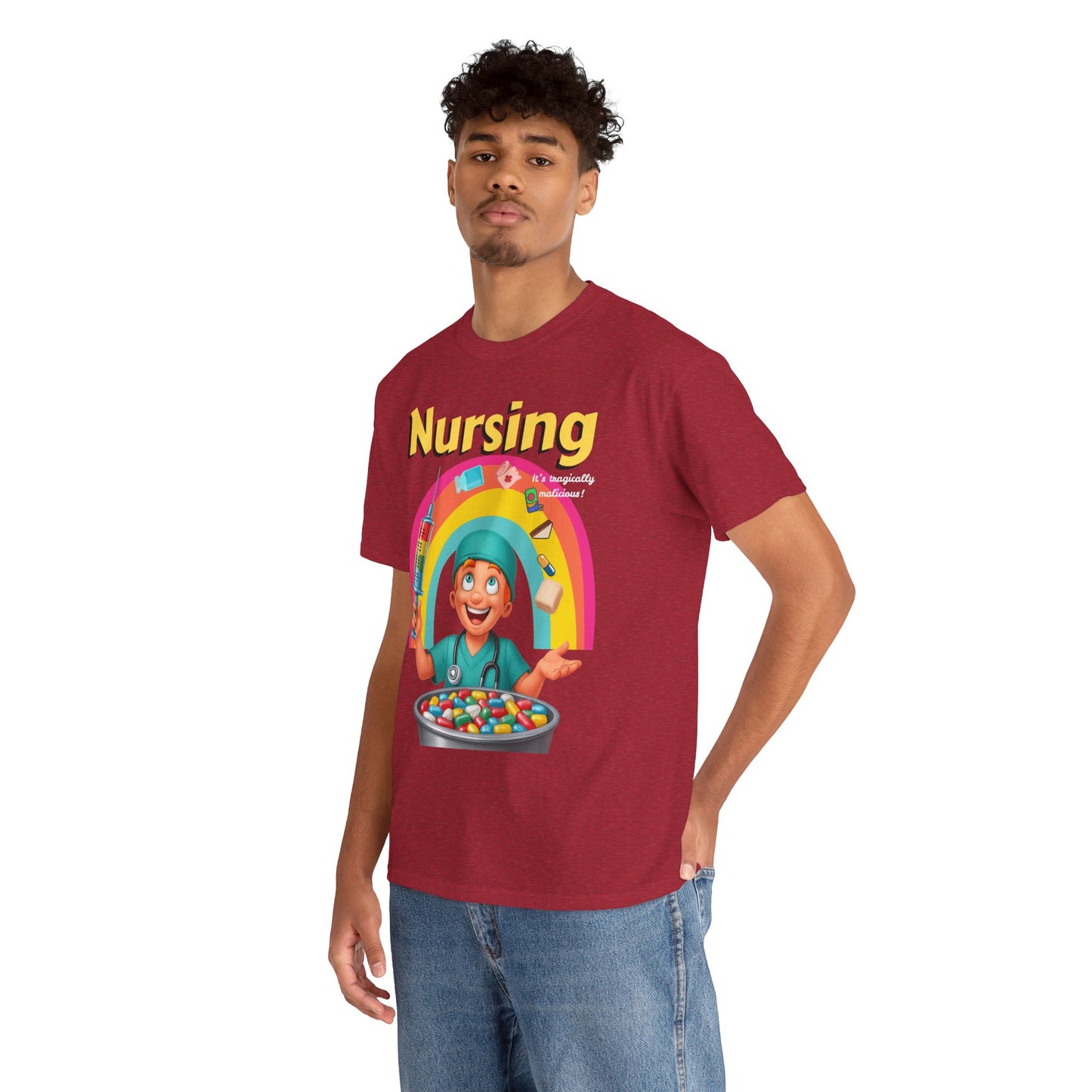 Nursing, it’s tragically malicious breakfast cereal tee Unisex Heavy Cotton Tee