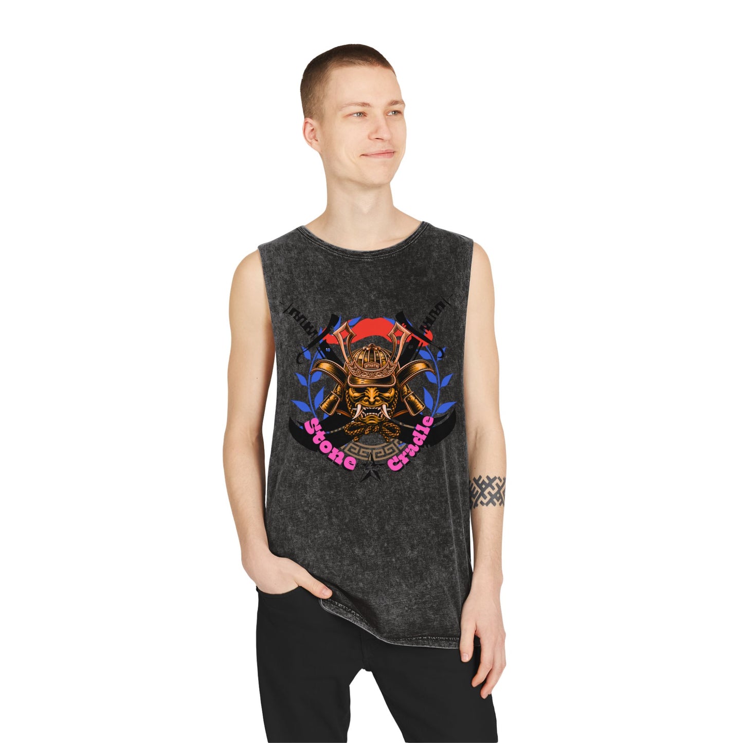 Unisex Stonewash Tank Top Stone cradle (riding)