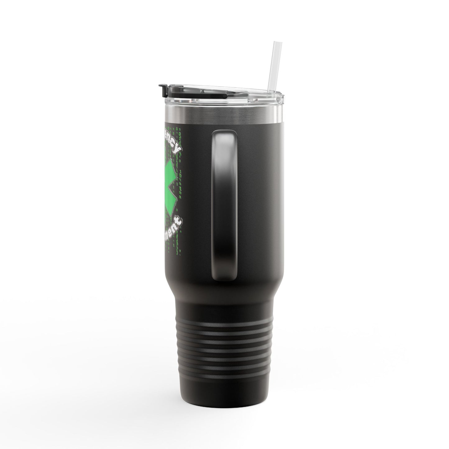 Glitch in the ER code Insulated Travel Mug, 40oz
