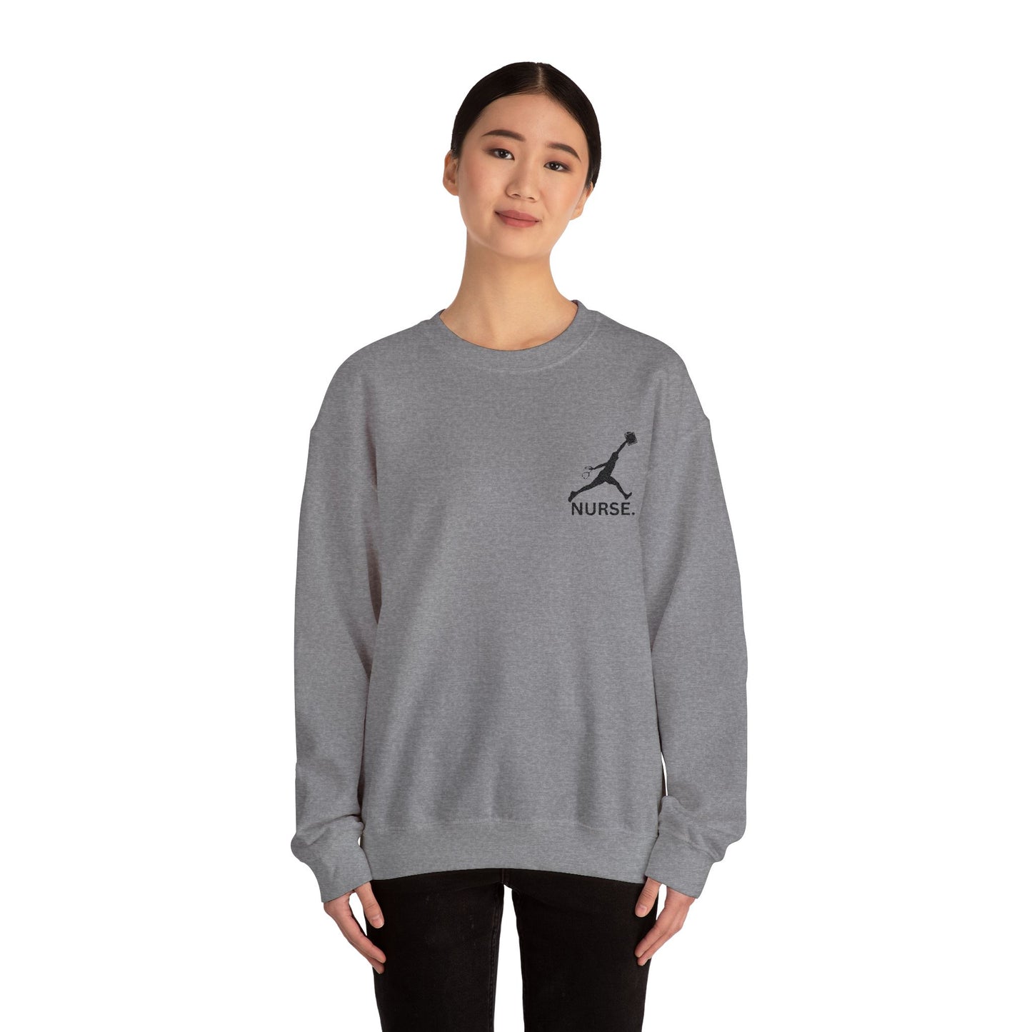 Jumpman nurse week gift embroidered Unisex Heavy Blend™ Crewneck Sweatshirt