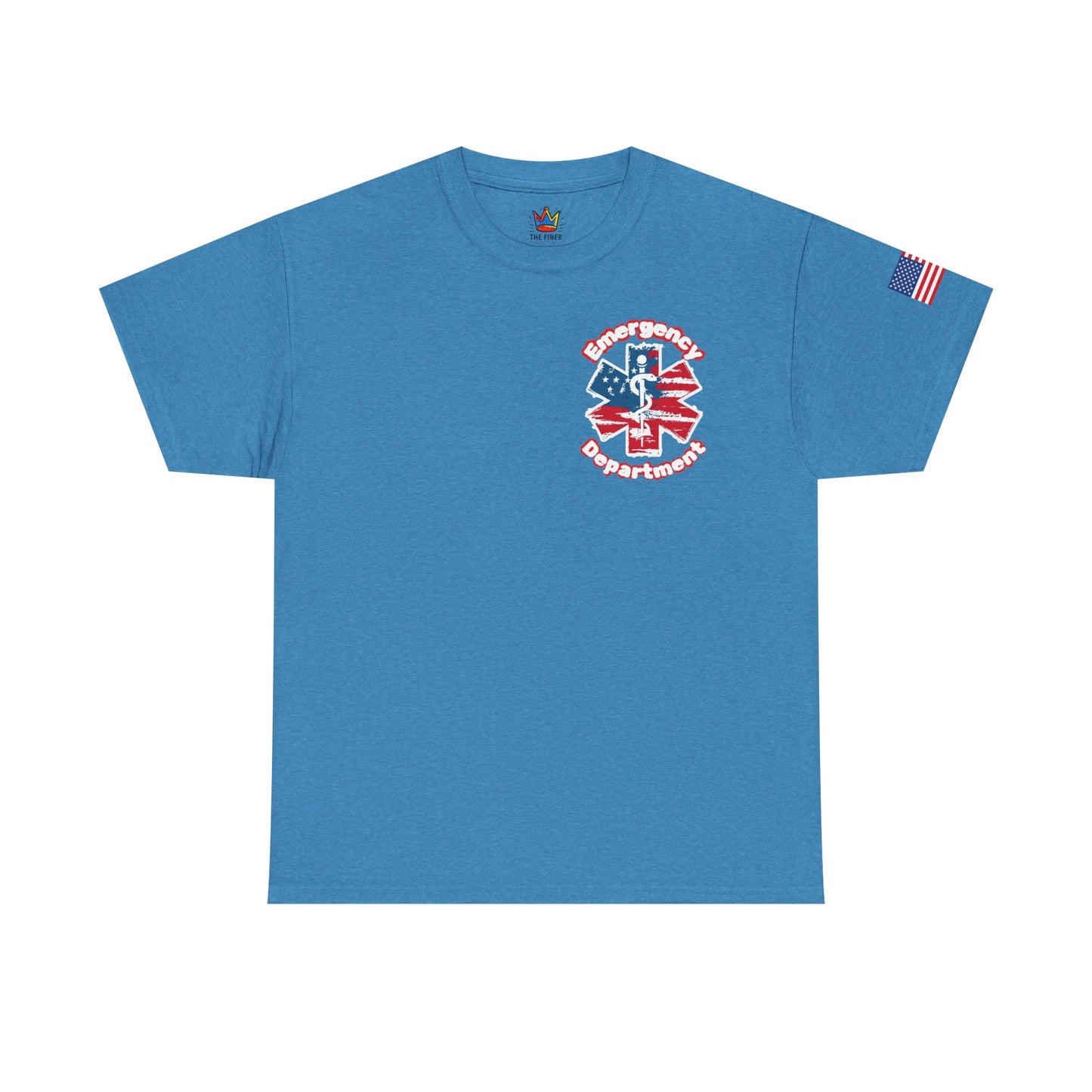 Patriotic ER t shirt gift for emergency department workers American flag star of life t-shirt Unisex Heavy Cotton Tee