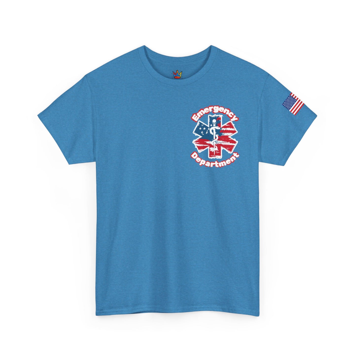 Patriotic ER t shirt gift for emergency department workers American flag star of life t-shirt Unisex Heavy Cotton Tee