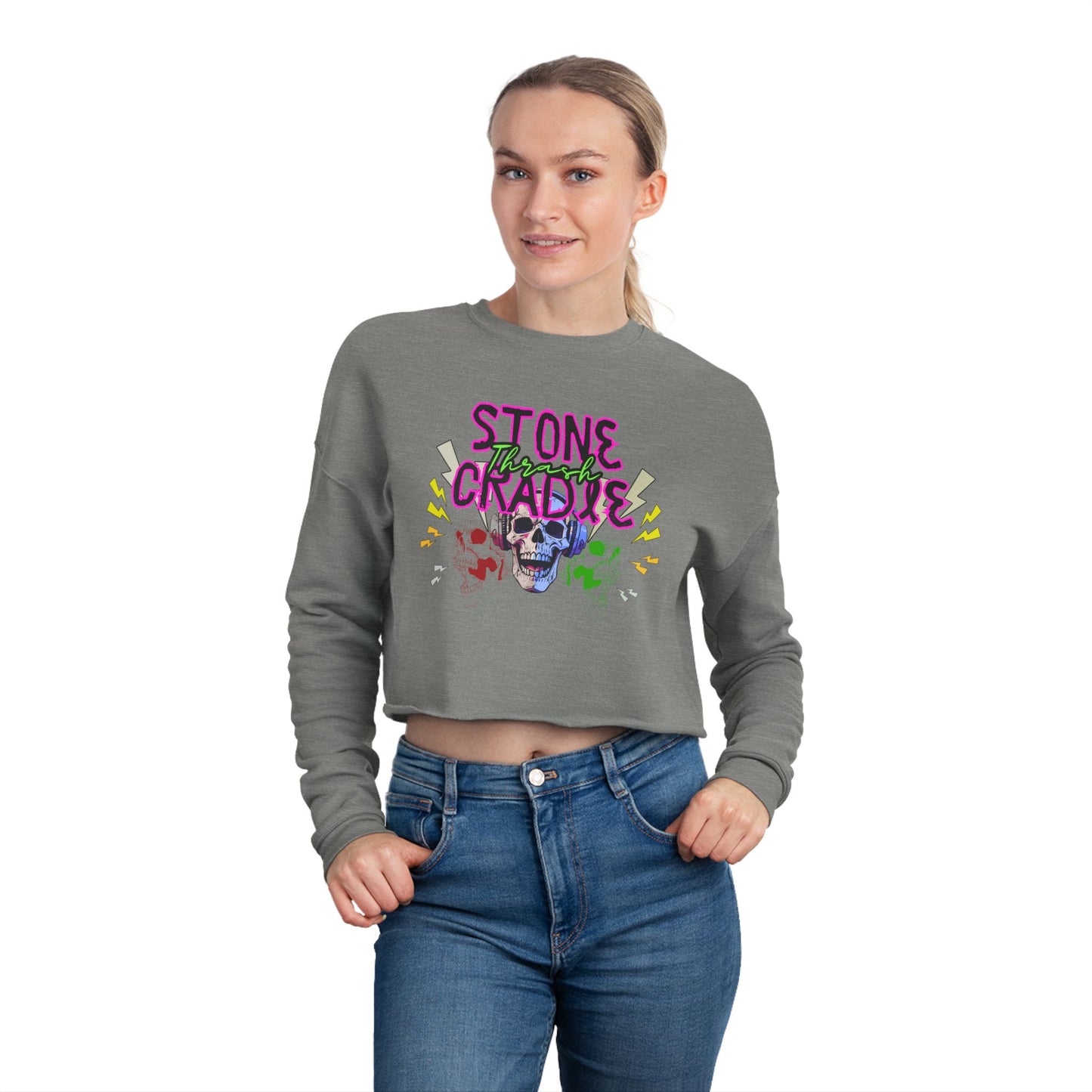 Women's Cropped Sweatshir stone cradle thrasher