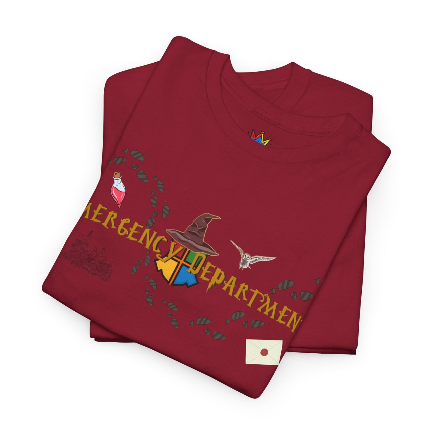 Wizarding world of the Emergency Department potter lover multi house color ED staff tee shirt Unisex Heavy Cotton Tee