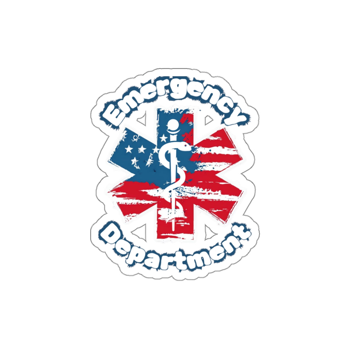 Patriotic Emergency Department Die-Cut Stickers