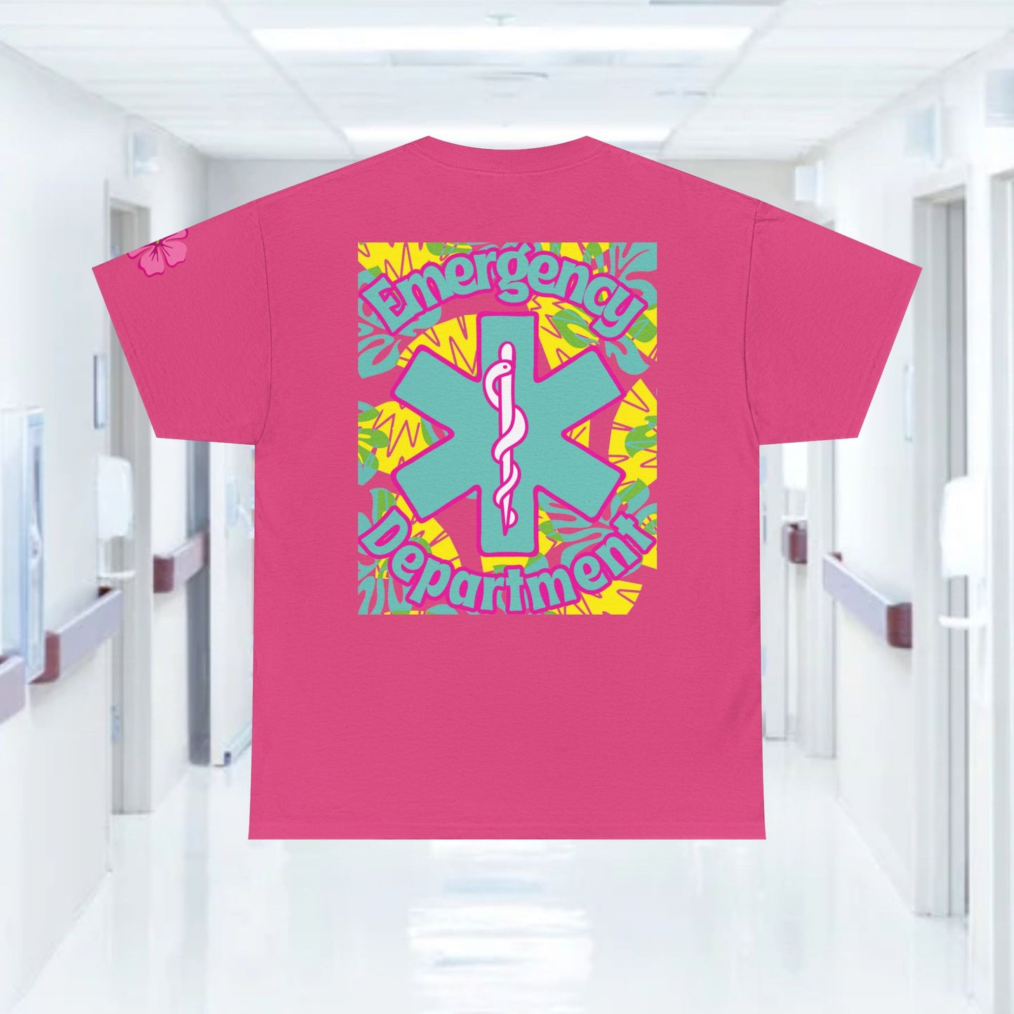 Summertime in the ER Hawaiian themed ED t shirt gift for nurses week floral ER shirt tropical themed er healthcare worker t shirt