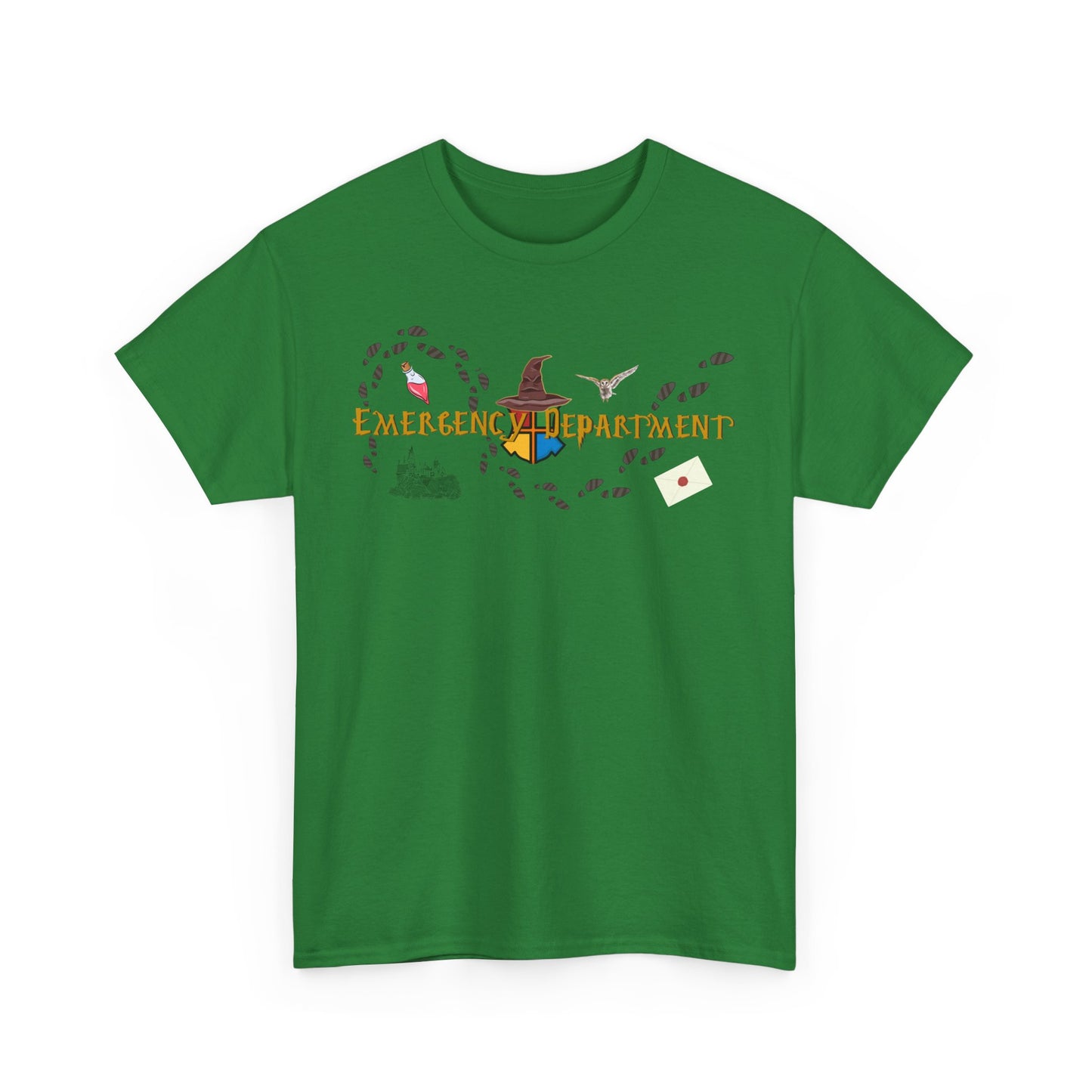 Wizarding world of the Emergency Department potter lover multi house color ED staff tee shirt Unisex Heavy Cotton Tee