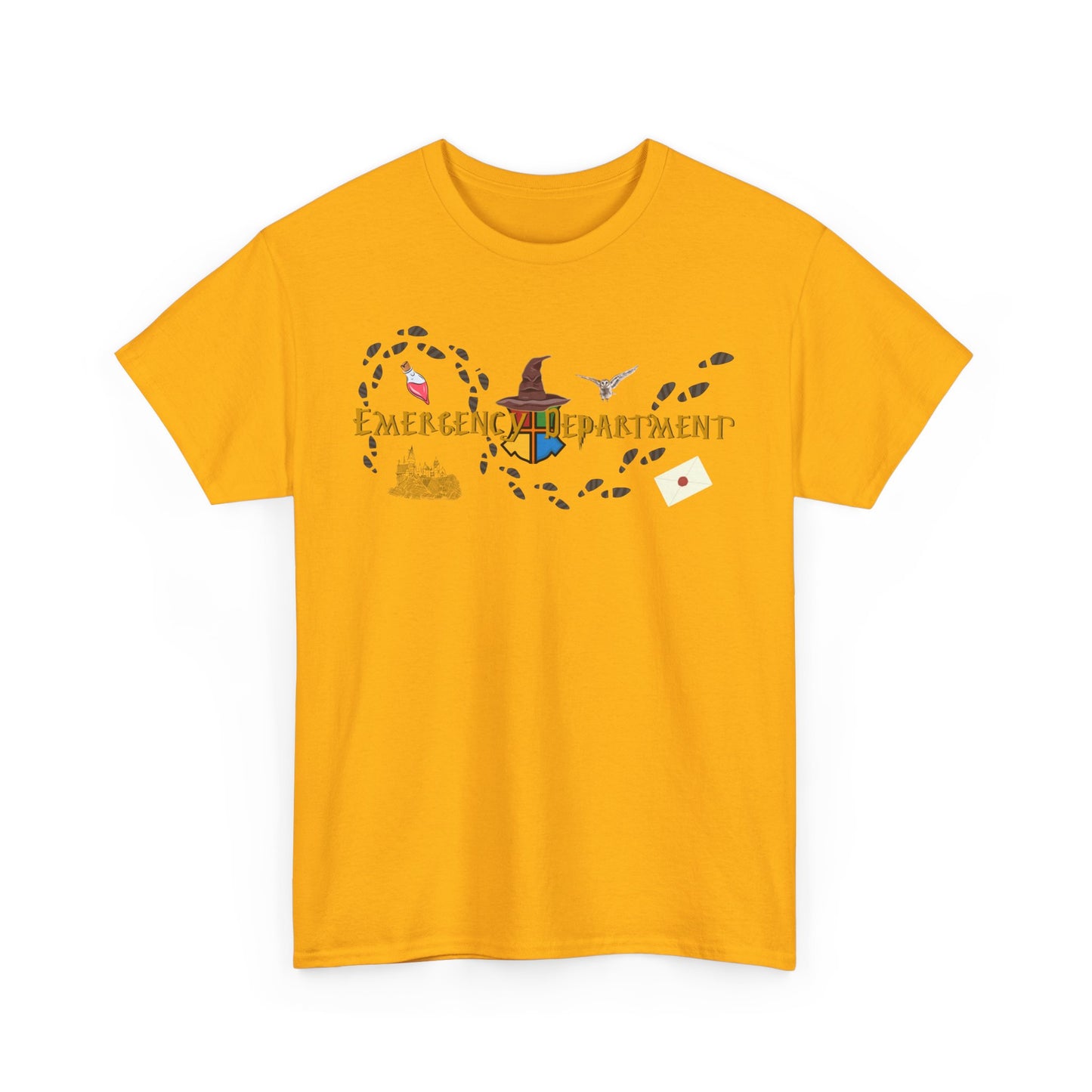 Wizarding world of the Emergency Department potter lover multi house color ED staff tee shirt Unisex Heavy Cotton Tee