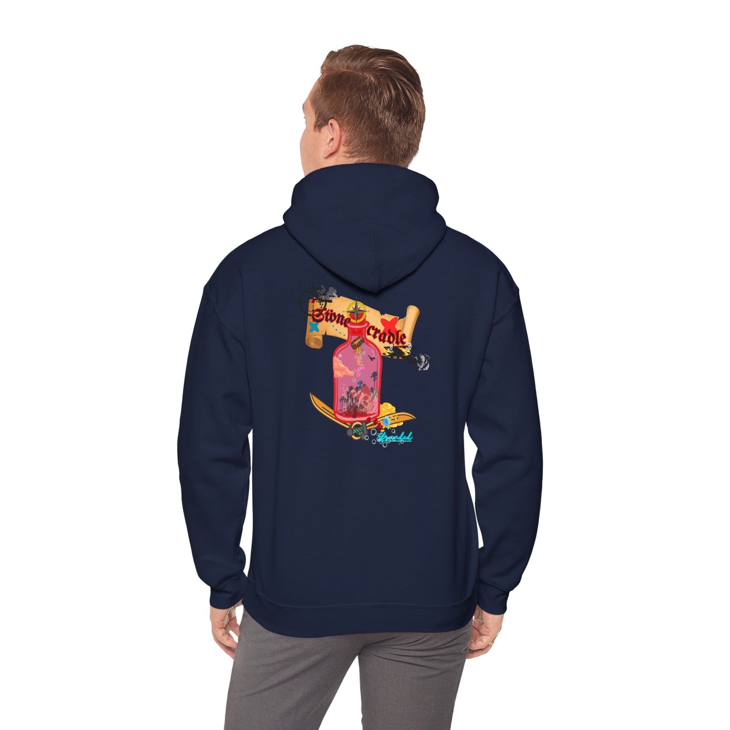 Hooded sweat shirt (stone cradle) stranded line