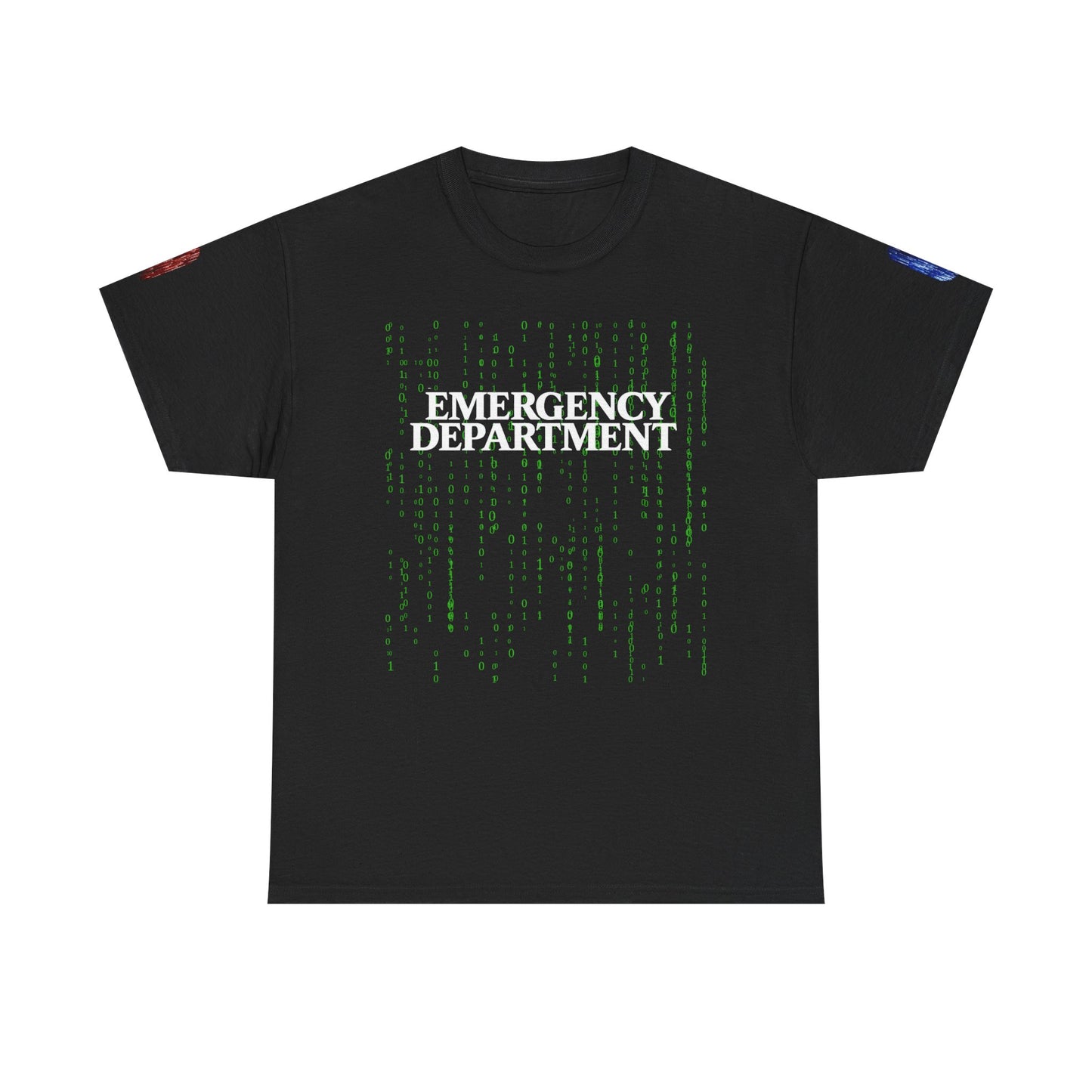 Emergency department Matrix Code T shirt gift for healthcare worker emergency department glitch star of life t-shirt