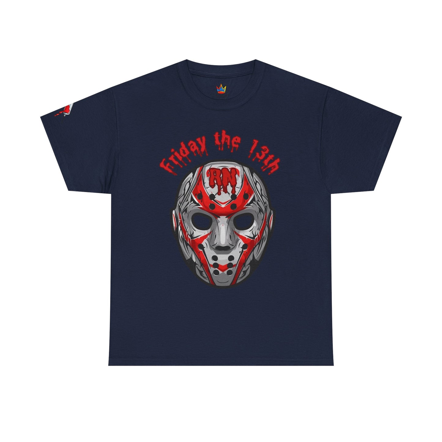 Nursing Halloween t shirt gift Friday the 13th RN T-shirt Jacob hockey mask with spooky RN emblem