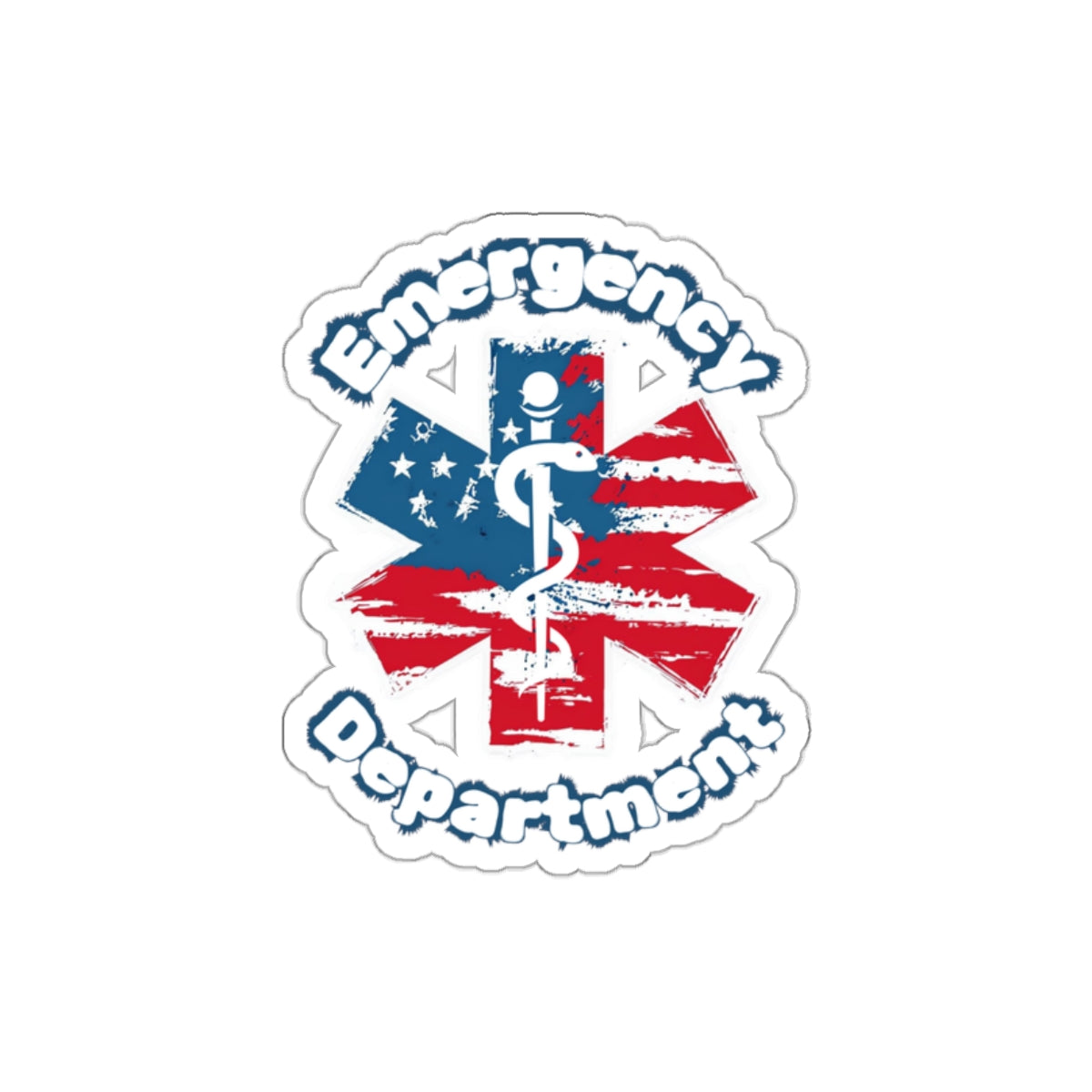 Patriotic Emergency Department Die-Cut Stickers