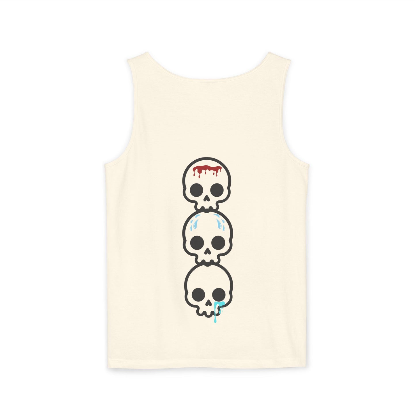 Blood sweat and tears stacked skull workout Unisex Garment-Dyed Tank Top