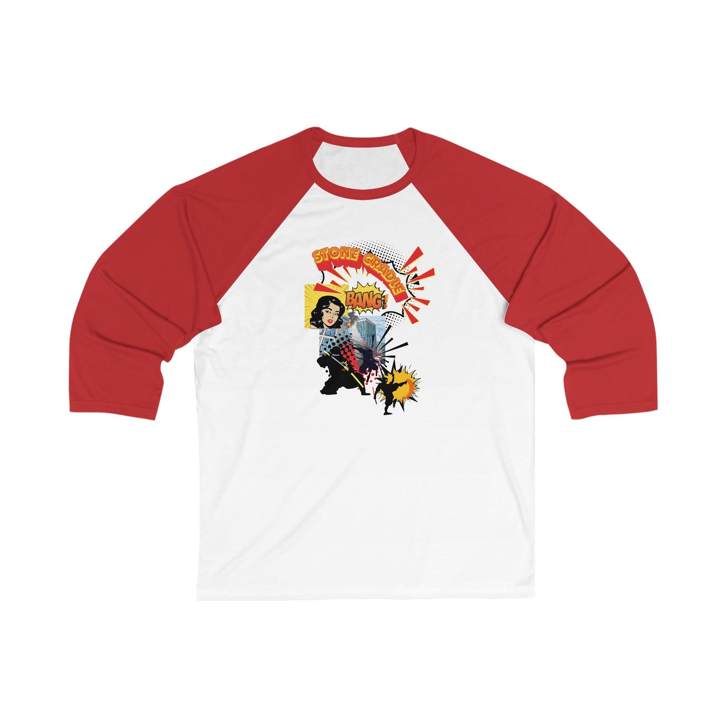 Unisex 3\4 Sleeve Baseball Tee,stone cradle, (stranded)