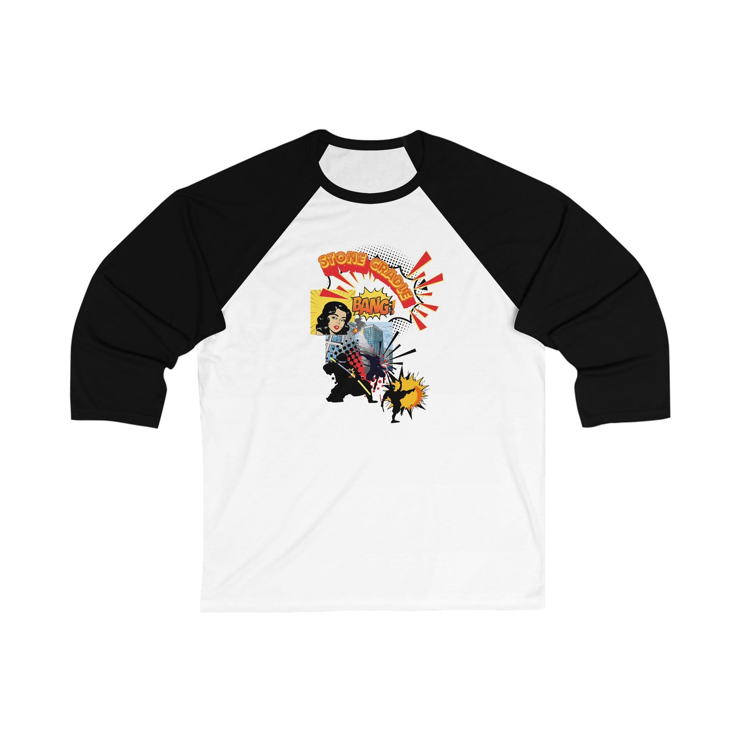 Unisex 3\4 Sleeve Baseball Tee,stone cradle, (stranded)
