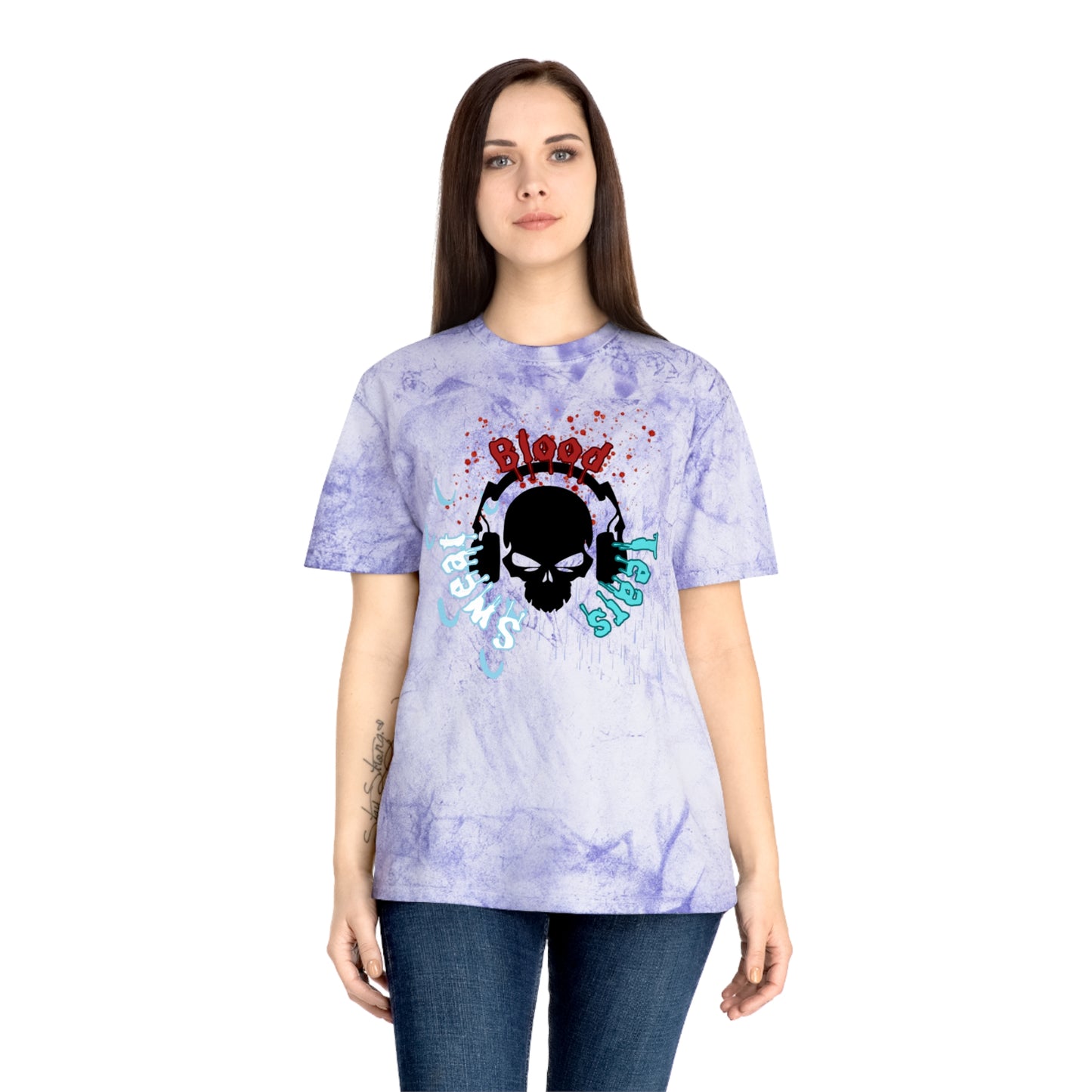 Blood sweat and tears skull Unisex Color Blast T-Shirt