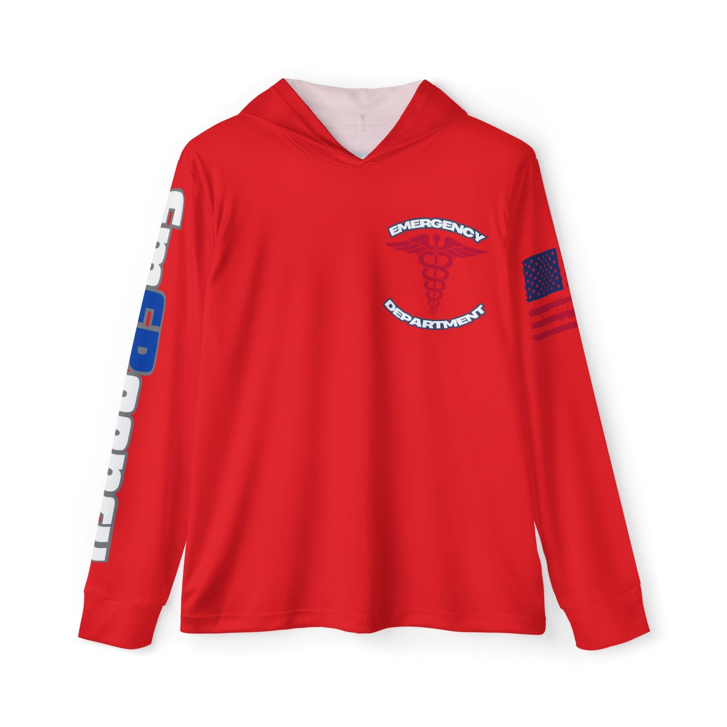Patriotic Emergency Department Wicking Sports Warmup Hoodie (AOP)