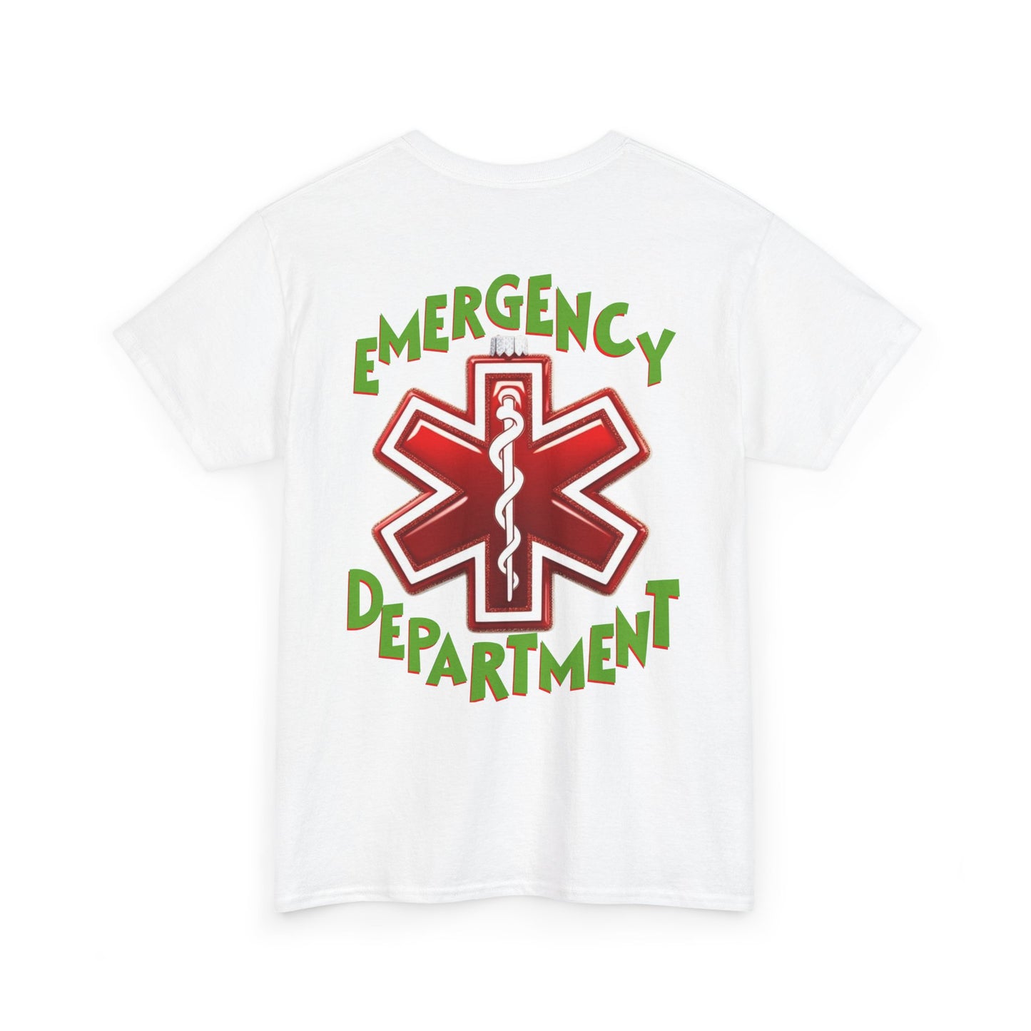 Grinch Holiday EMS Tee, Christmas Emergency Department Shirt, Unisex Heavy Cotton T-Shirt, Nurse Gift, Medical EMT Paramedic Apparel