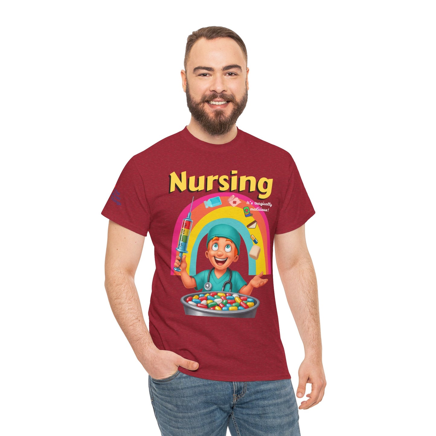 Nursing, it’s tragically malicious breakfast cereal tee Unisex Heavy Cotton Tee