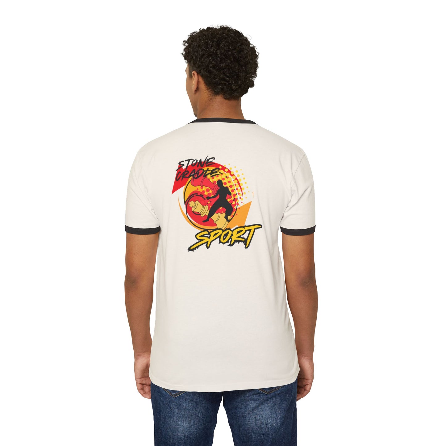 Unisex Cotton Ringer T-Shirt. stone cradle boxing