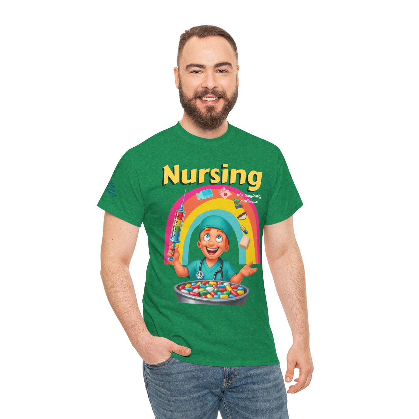 Nursing, it’s tragically malicious breakfast cereal tee Unisex Heavy Cotton Tee