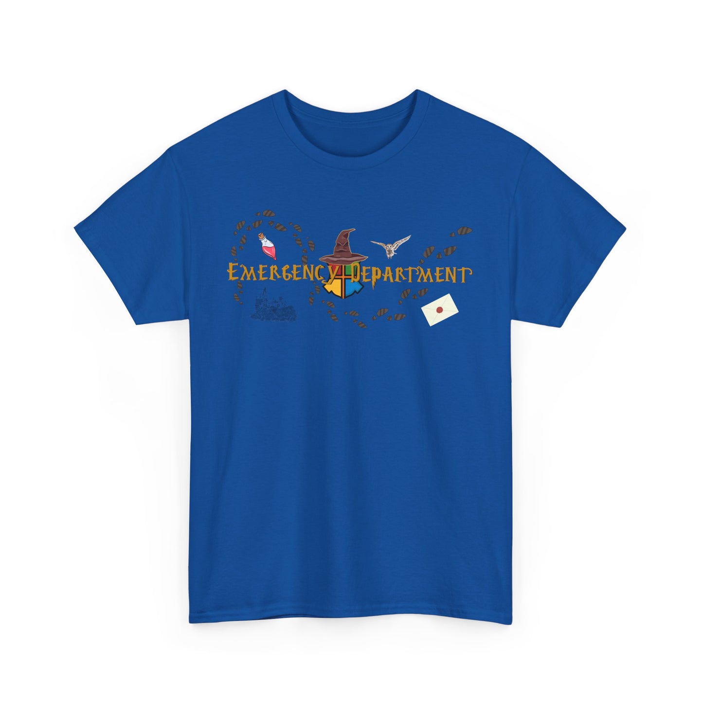 Wizarding world of the Emergency Department potter lover multi house color ED staff tee shirt Unisex Heavy Cotton Tee