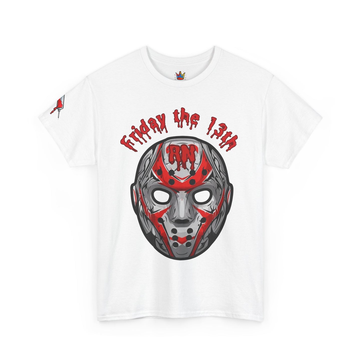 Nursing Halloween t shirt gift Friday the 13th RN T-shirt Jacob hockey mask with spooky RN emblem