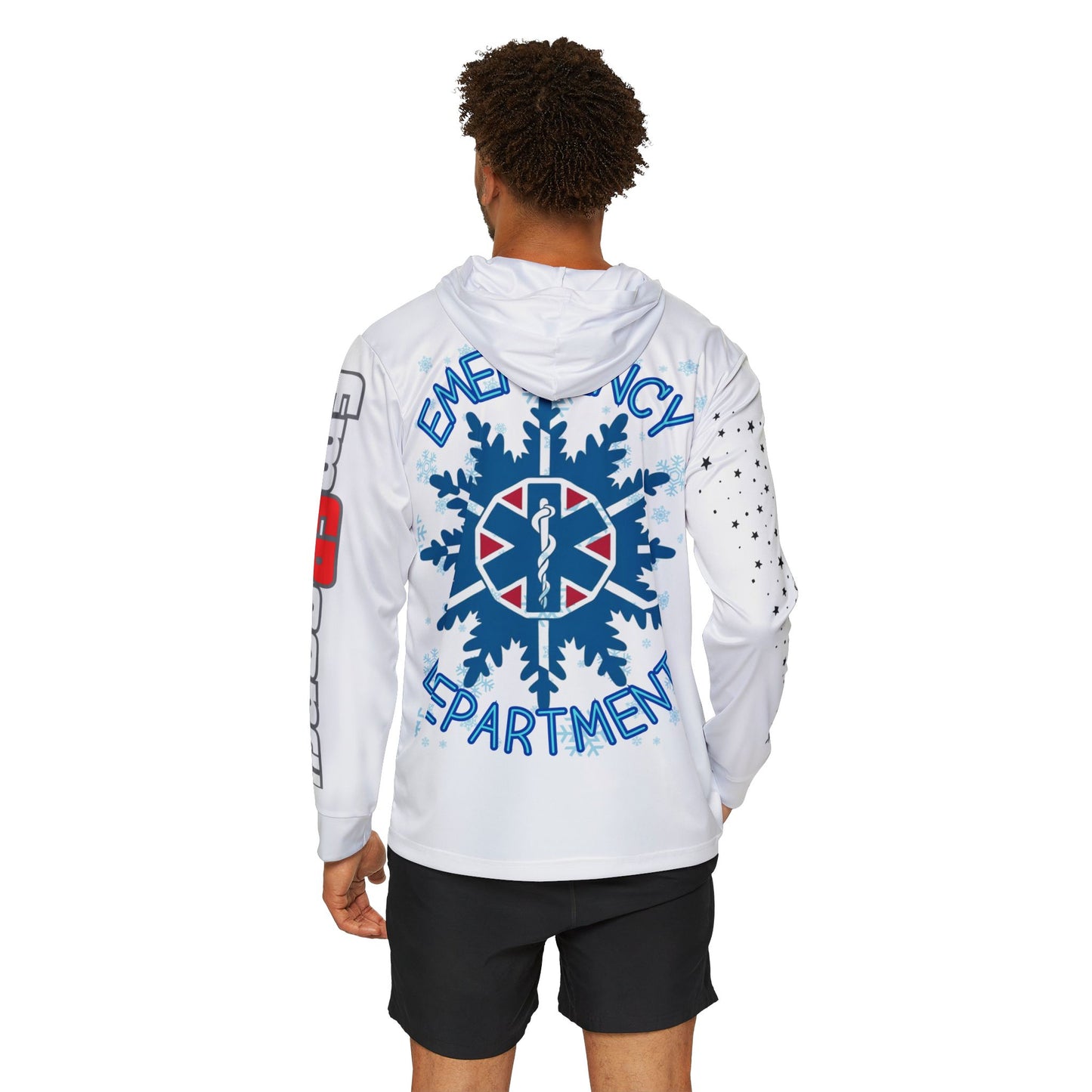 Christmas in the ER star of life snowflake Sports Warmup Hoodie (AOP)