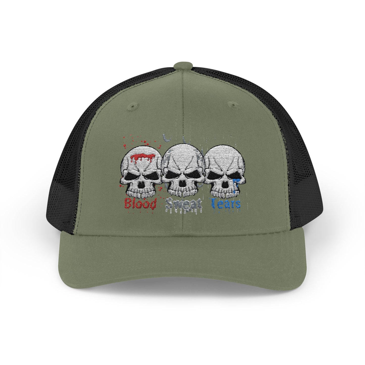 Blood sweat and tears skull Snapback Trucker Cap