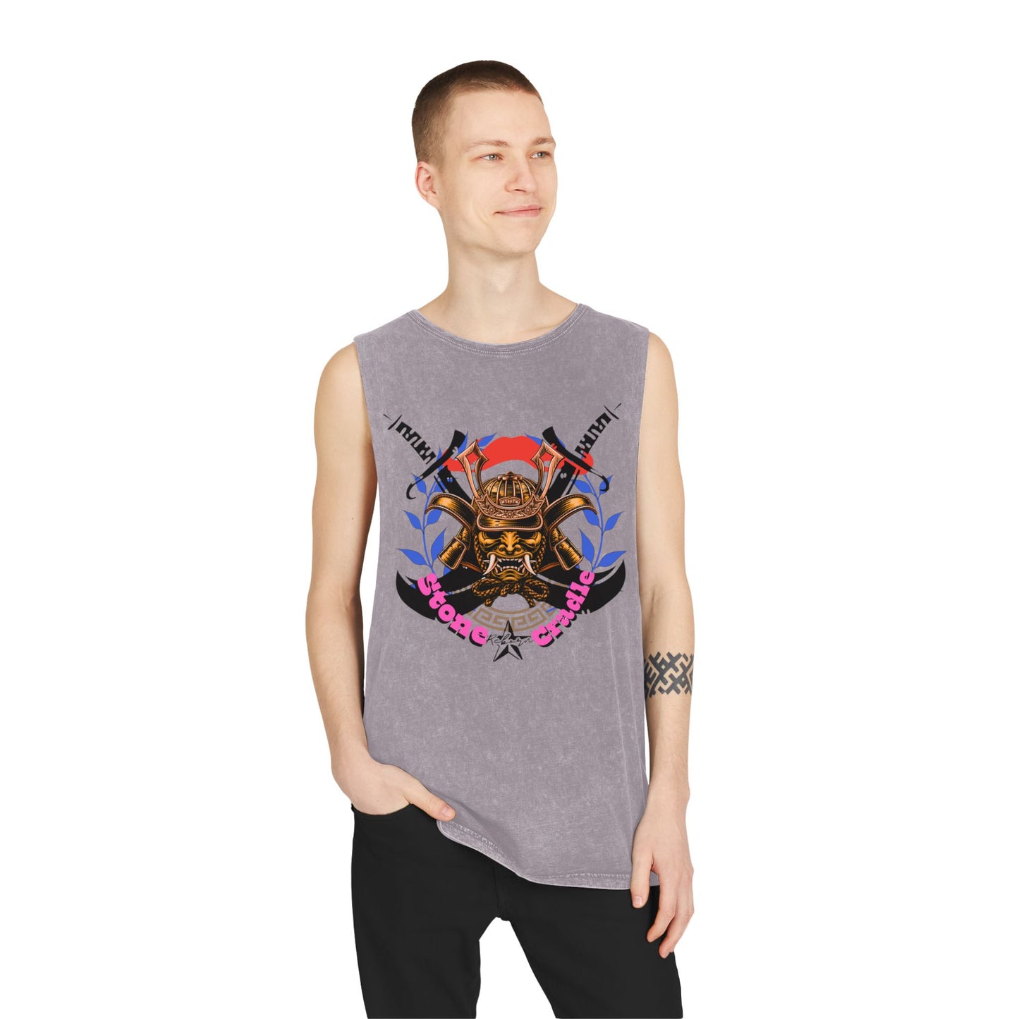 Unisex Stonewash Tank Top Stone cradle (riding)