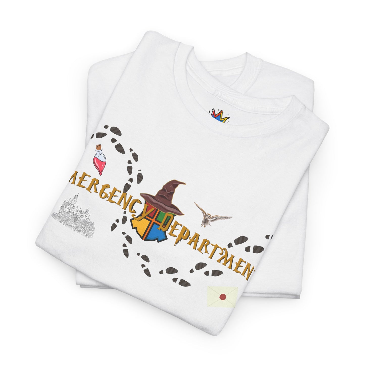 Wizarding world of the Emergency Department potter lover multi house color ED staff tee shirt Unisex Heavy Cotton Tee