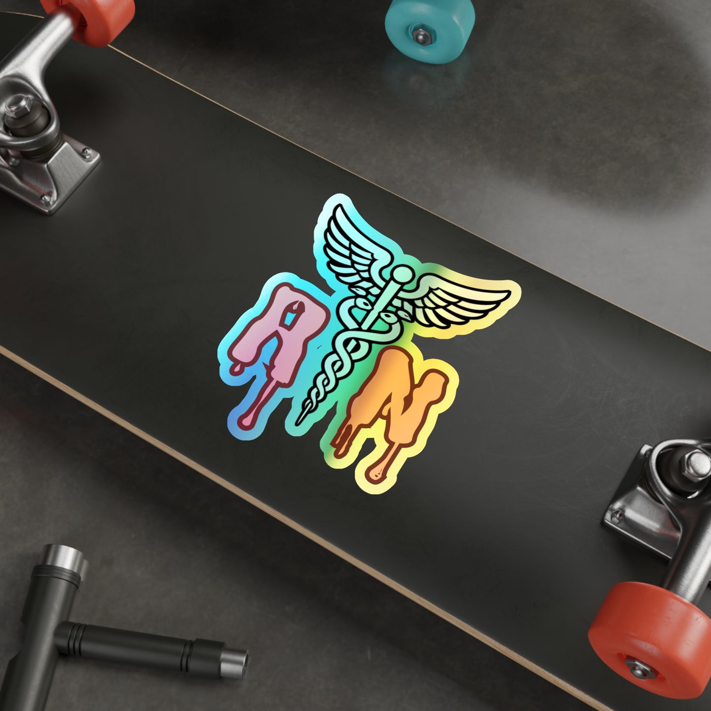 Spooky dripping RN Holographic Die-cut Stickers