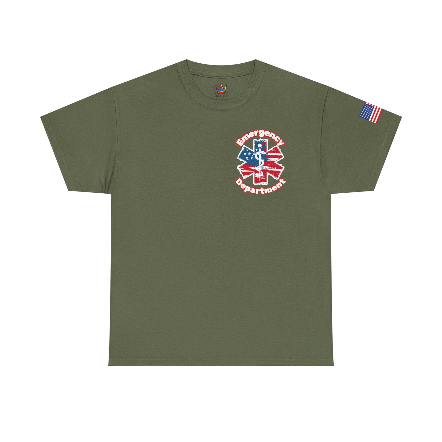 Patriotic ER t shirt gift for emergency department workers American flag star of life t-shirt Unisex Heavy Cotton Tee