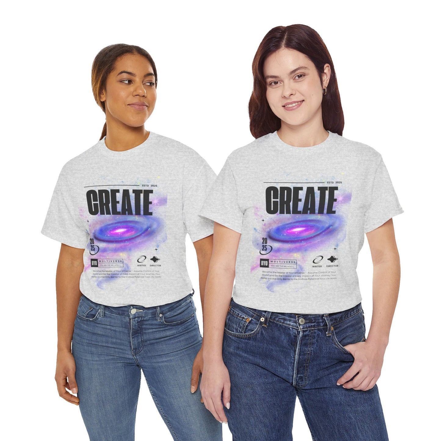 Manifest inspiring create your universe Unisex Heavy Cotton Tee