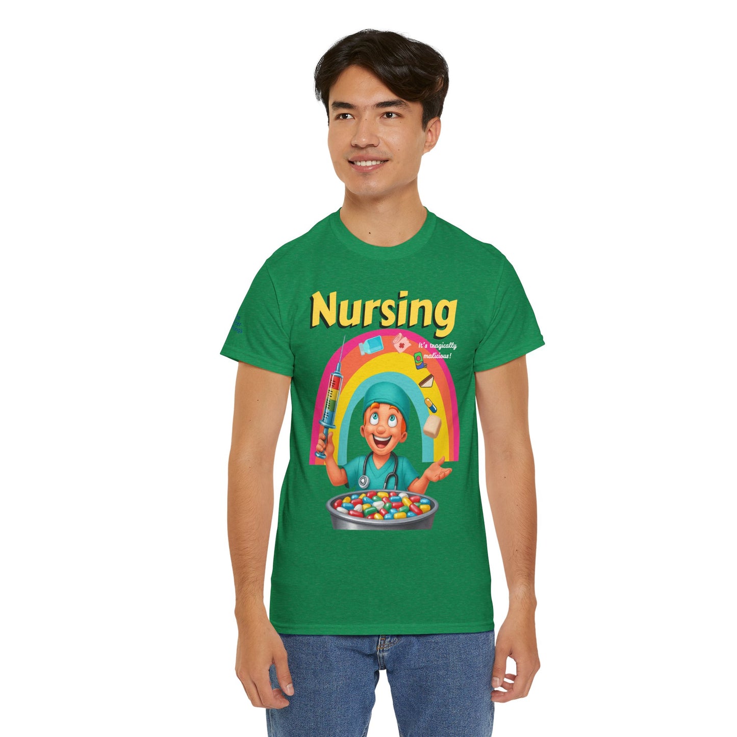Nursing, it’s tragically malicious breakfast cereal tee Unisex Heavy Cotton Tee