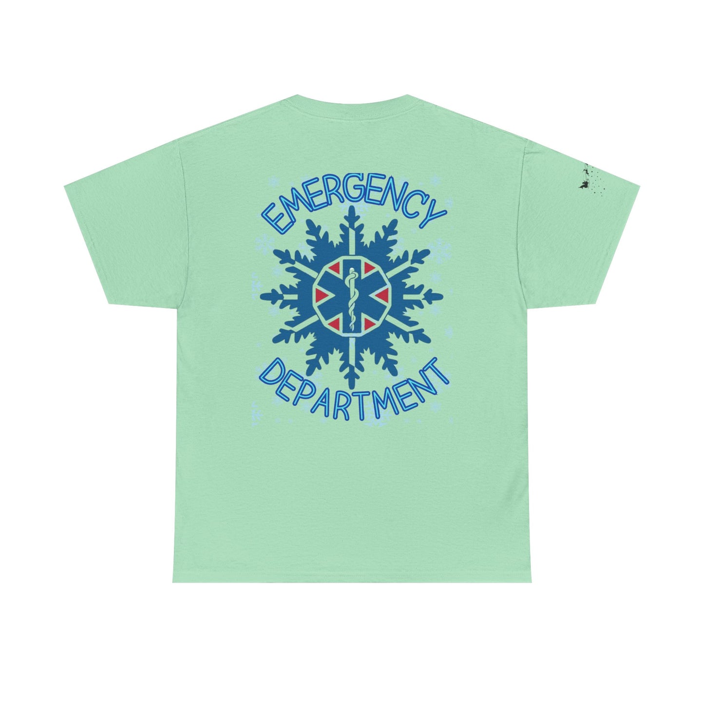 Emergency Room Christmas Unisex Tee - Santa Snowflakes Holiday Cheer Shirt, ER Nurse Doctor Gift, Xmas Medical Staff Apparel, Holiday Season