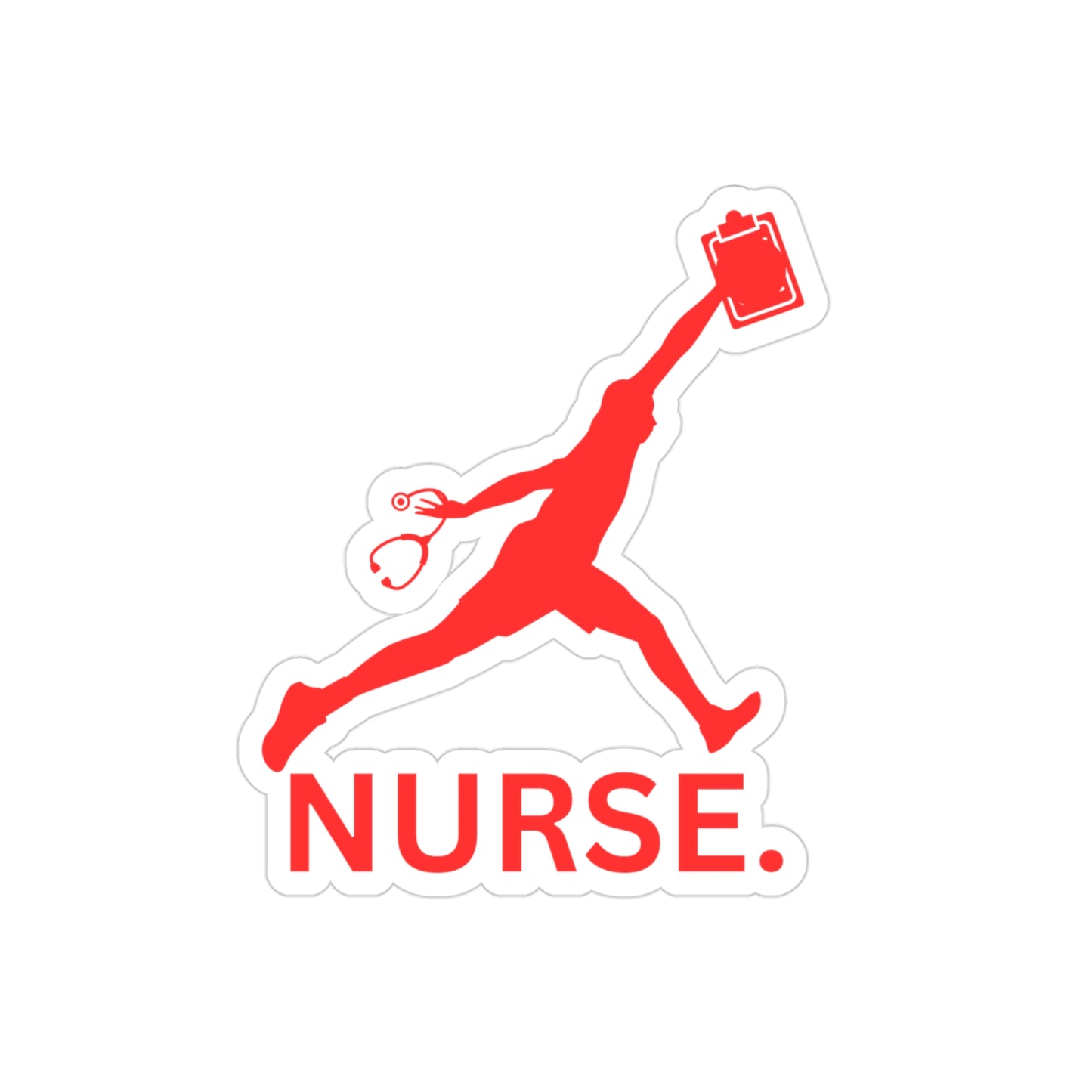 Jumpman nurse Transparent Outdoor Stickers, Die-Cut, 1pc