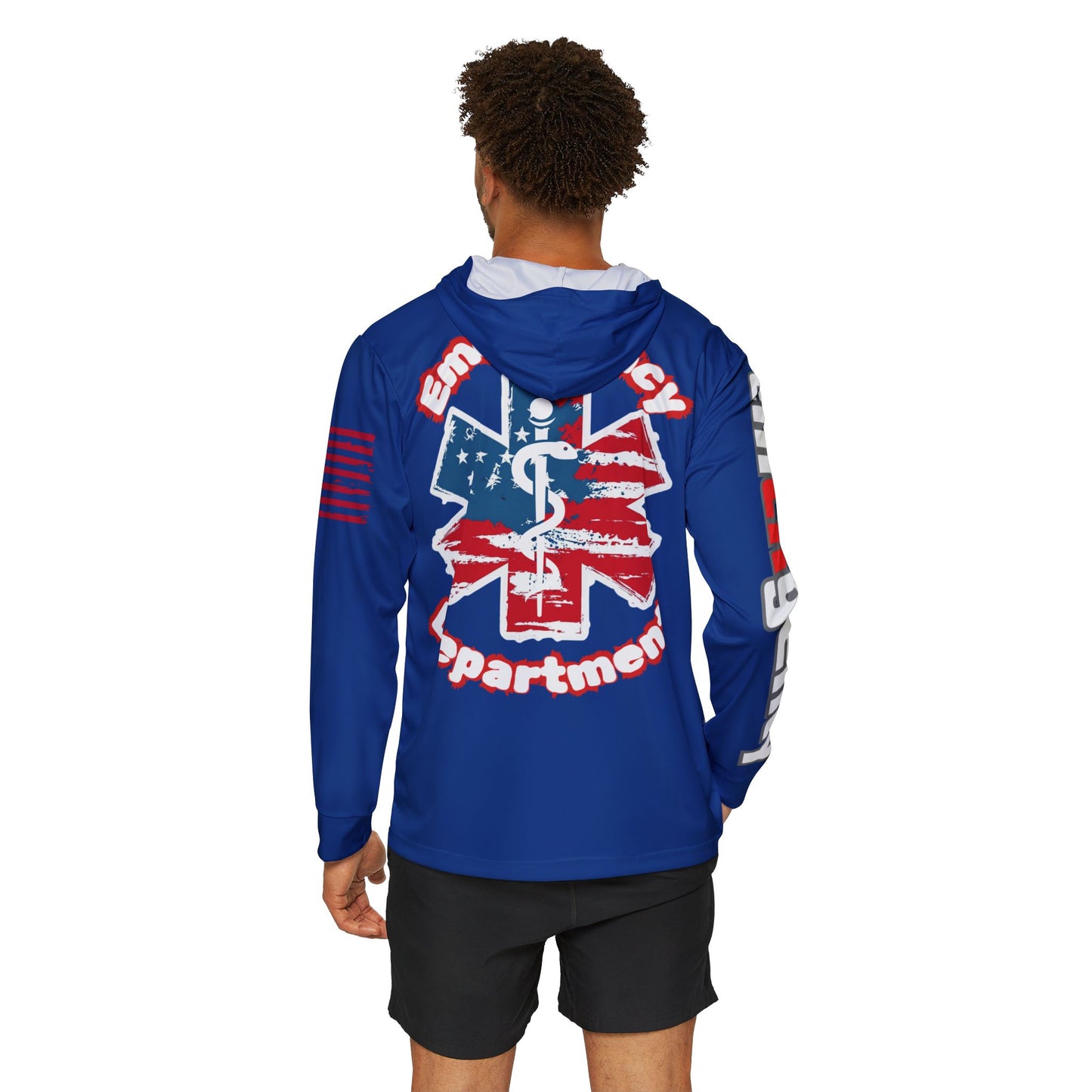 Patriotic Emergency Department Wicking Sports Warmup Hoodie (AOP)