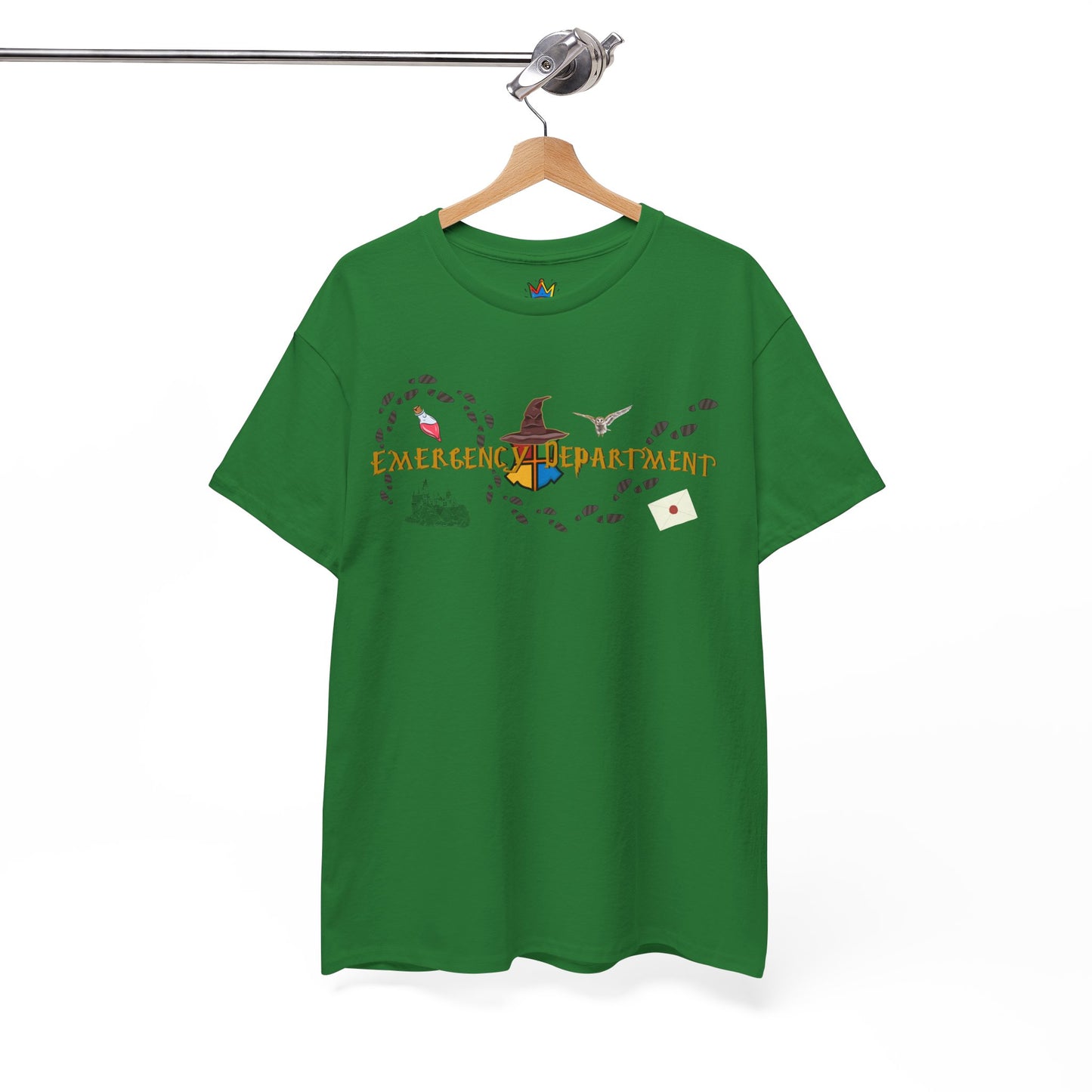 Wizarding world of the Emergency Department potter lover multi house color ED staff tee shirt Unisex Heavy Cotton Tee