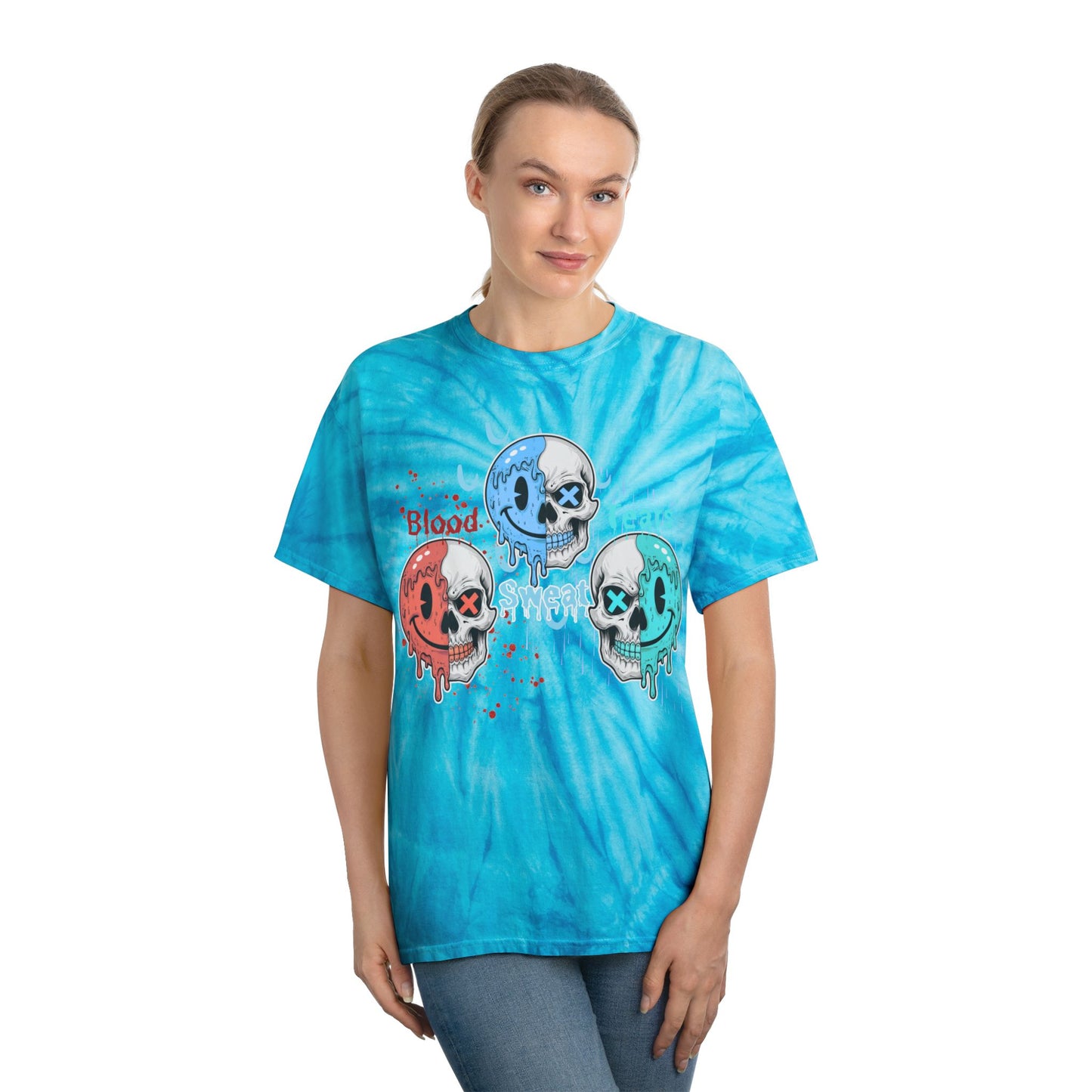Blood sweat and tears have a nice day Tie-Dye Tee, Cyclone
