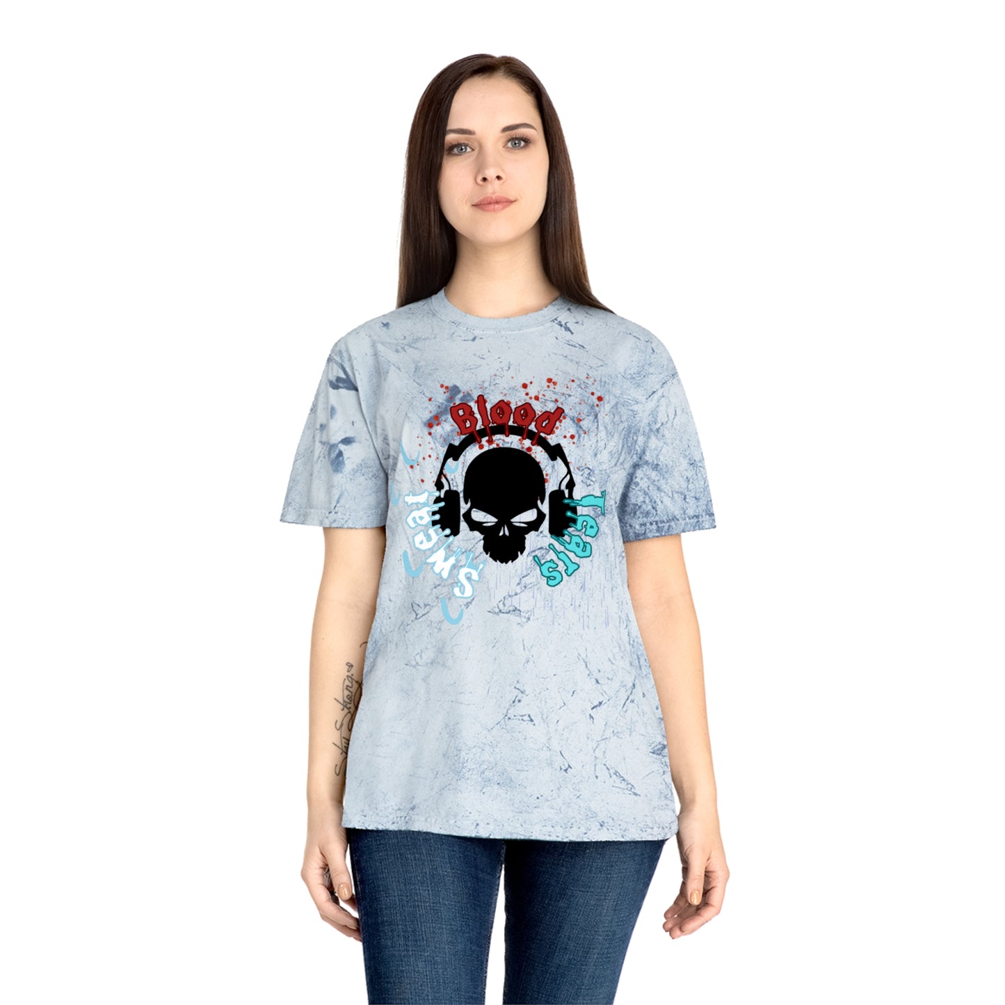 Blood sweat and tears skull Unisex Color Blast T-Shirt