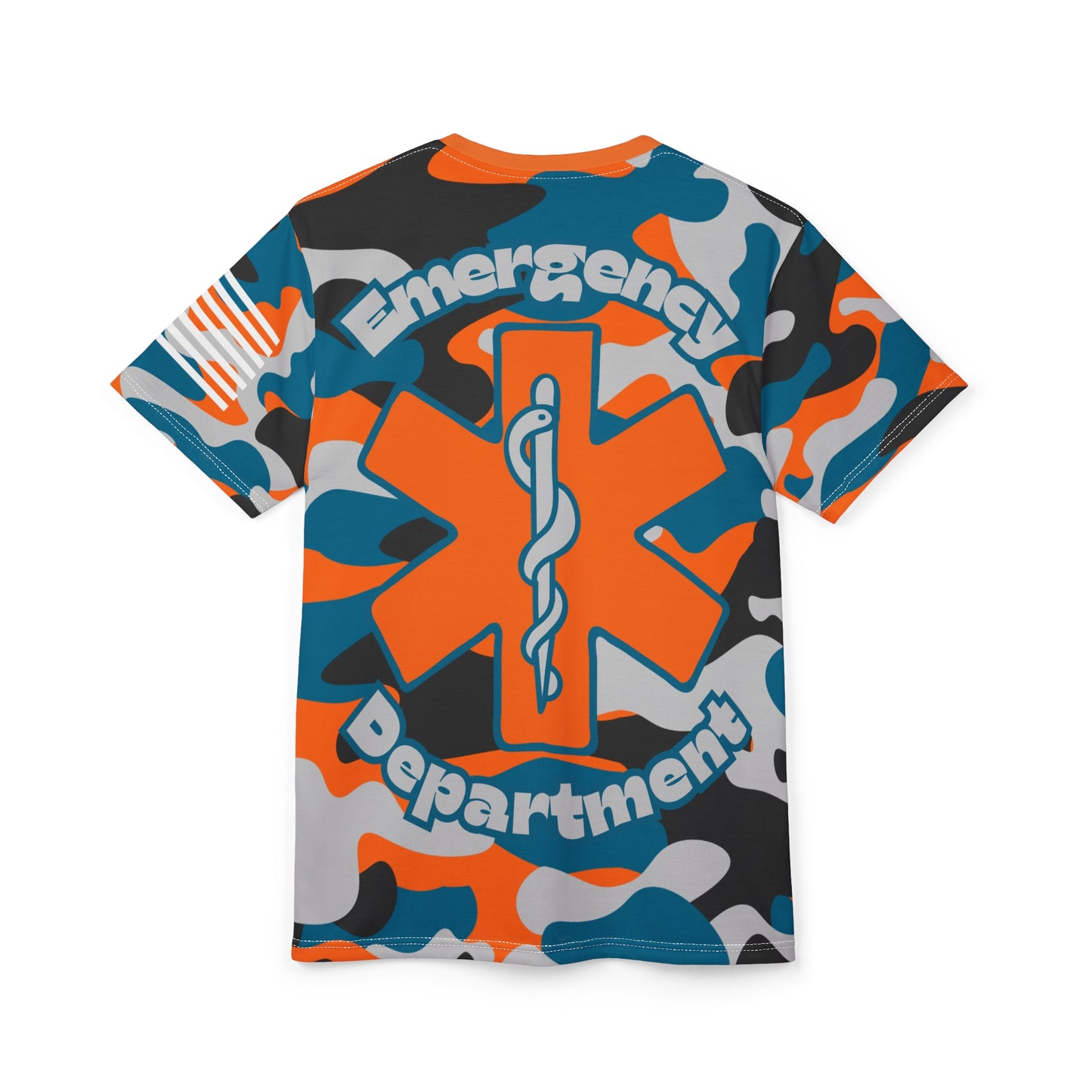 Emergency Department camouflage pattern Unisex Cut & Sew Tee (AOP)