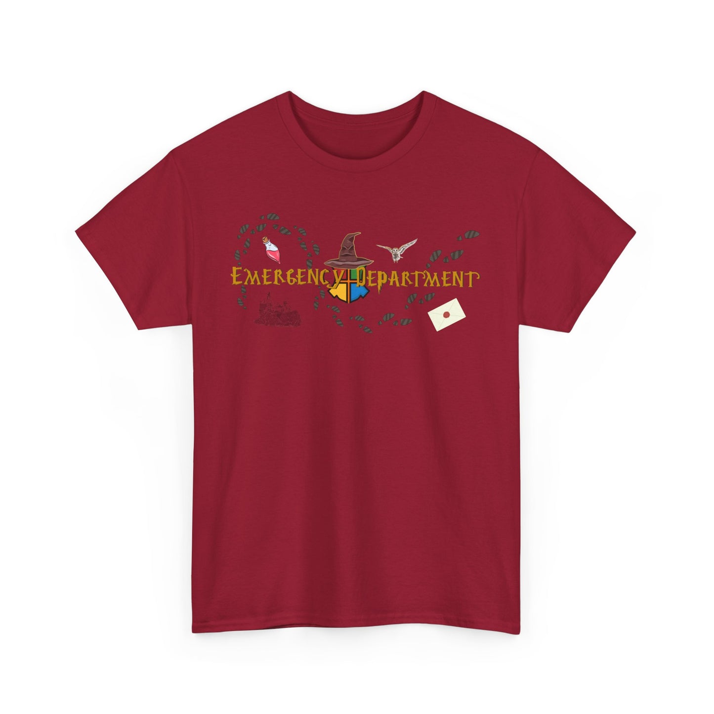 Wizarding world of the Emergency Department potter lover multi house color ED staff tee shirt Unisex Heavy Cotton Tee
