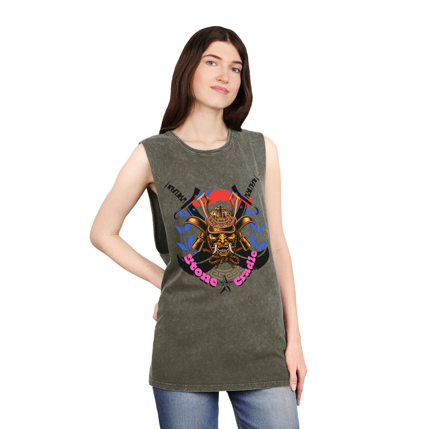 Unisex Stonewash Tank Top Stone cradle (riding)
