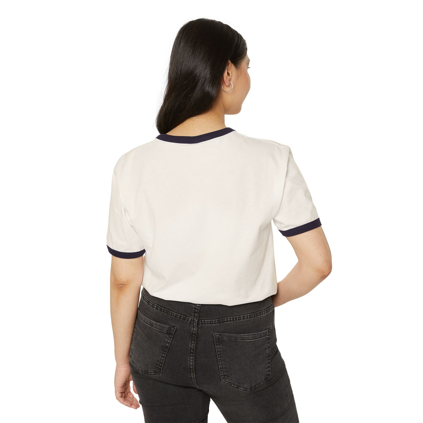 Unisex Cotton Ringer T-Shirt. Stone cradle