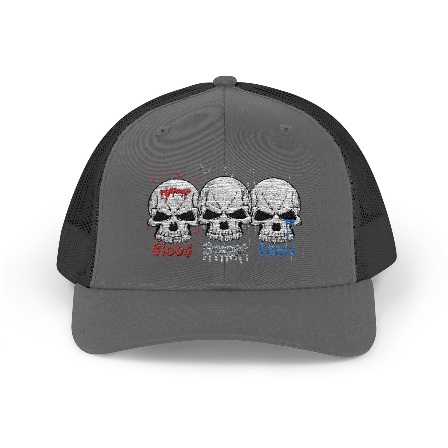 Blood sweat and tears skull Snapback Trucker Cap