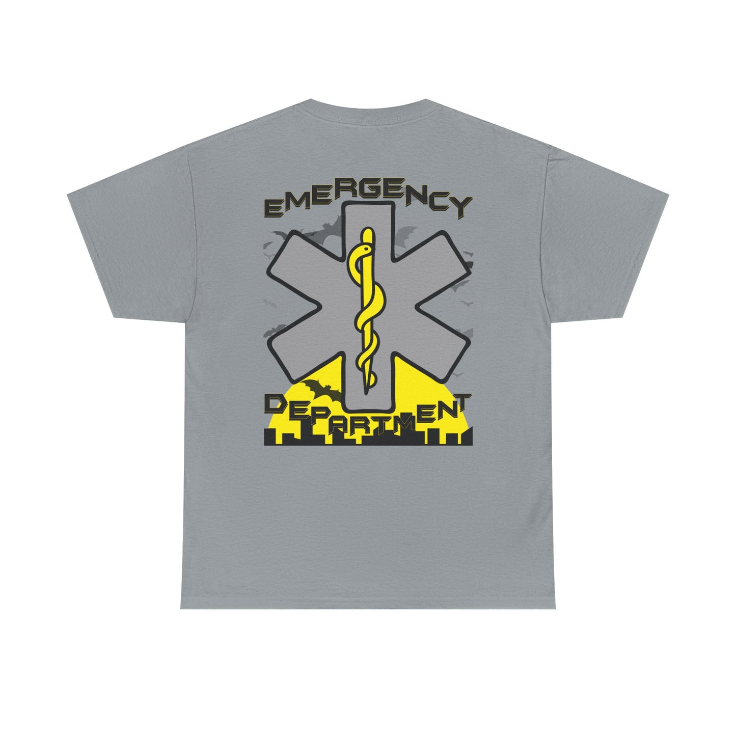 Dark knight emergency department bat t shirt for ER staff Unisex Heavy Cotton Tee