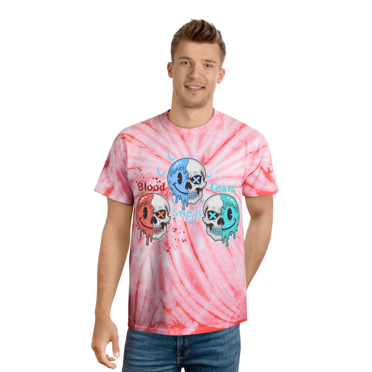 Blood sweat and tears have a nice day Tie-Dye Tee, Cyclone
