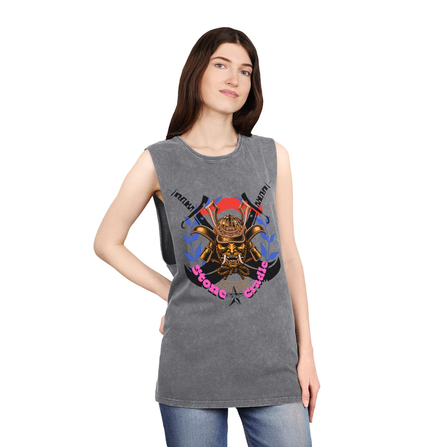 Unisex Stonewash Tank Top Stone cradle (riding)